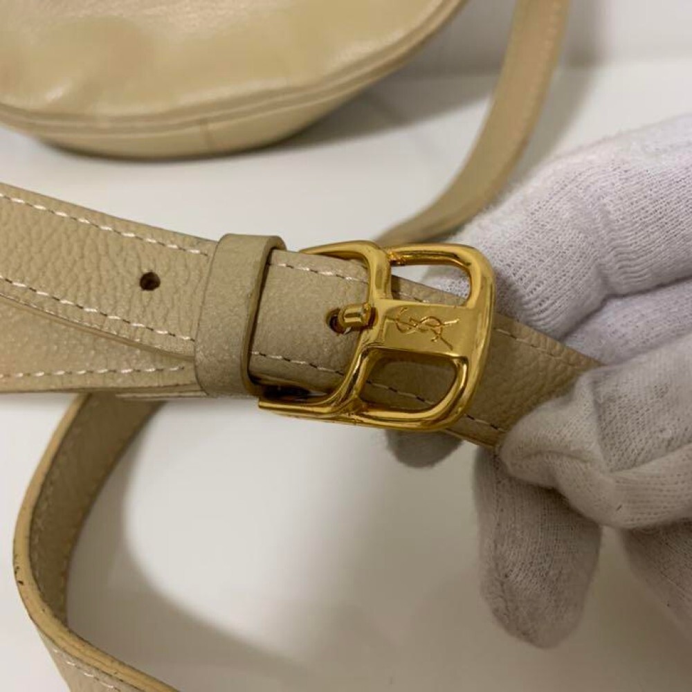 Borsa a tracolla Yves Saint Laurent punto YSL tracolla pelle beige ottima+