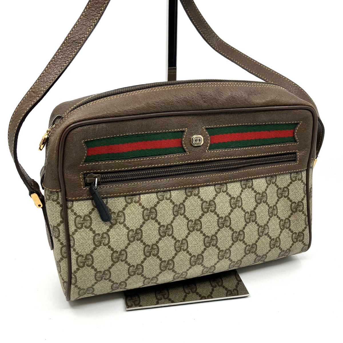 バッグ GUCCI Vintage Sherry Shoulder Bag Vintage Gucci Shoulder Bag Sherry Line Black Canvas 2151247
