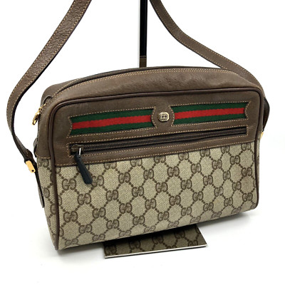 バッグ Vintage Gucci pouch Shelly line leather Gucci Vintage GG Logo Sherry Line Clutch Bag - Etsy