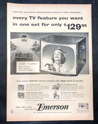 Life Magazine Ad EMERSON TV 1954 A6