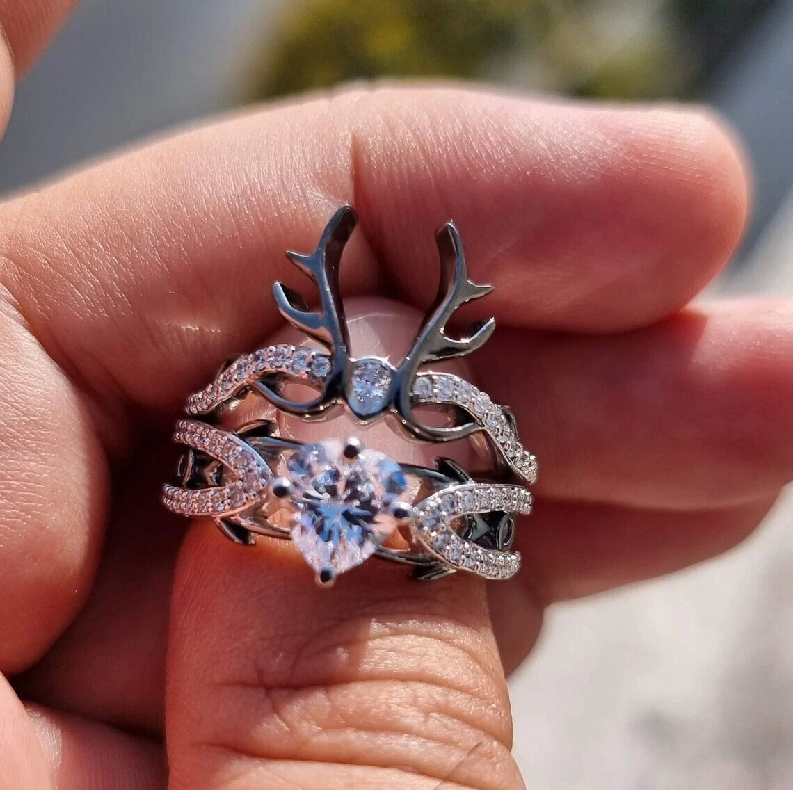 Stag antler deals ring
