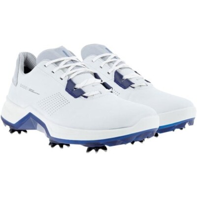 ECCO Golf Biom G5 Shoes White Blue Waterproof Gore-Tex Spikes EU 47 Mens 13 US