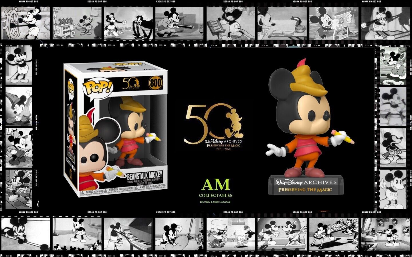Funko Pop Walt Disney Archives - Preserving Beanstalk Mickey Mouse Figurine #800
