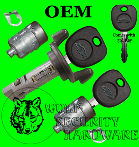 Chevy Silverado GMT800 99-00 Ignition Key Switch Lock Cylinder & Door Lock Set - Foto 1 di 3