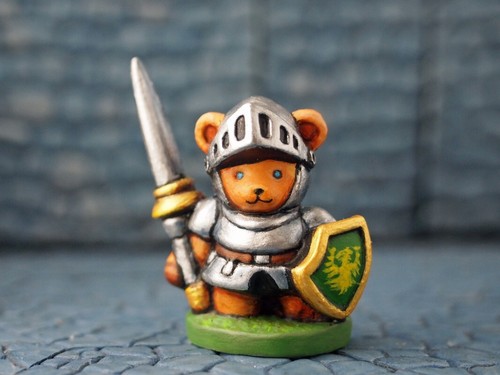 Teddy Bear Lancer  Aurora Model Miniatures Metal Figure Unpainted CT-033 - Picture 6 of 7