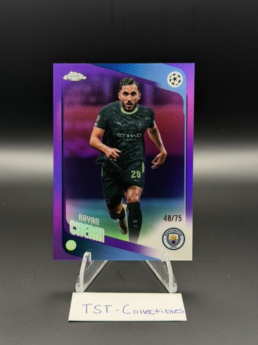 2025-26 Topps Chrome UEFA CC - Rayan Cherki Purple Refractor /75