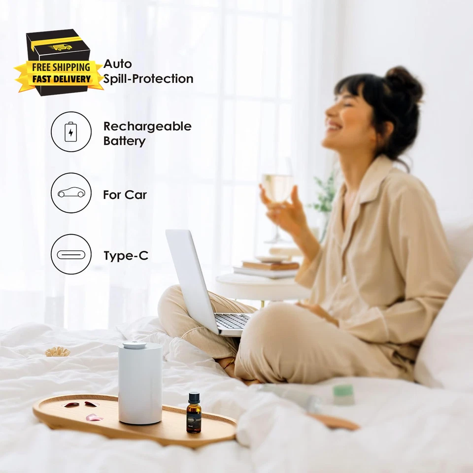 Waterless Diffuser for Essential Oil, Battery Operated Nebulizer, 0.7 Fl.Oz./ 20 - Image 4 of 4