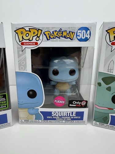 Funko Pop Floccato Pokemon Starter #504 #455 #453 Squirtle Charmander Bulbasaur - Foto 3 di 7