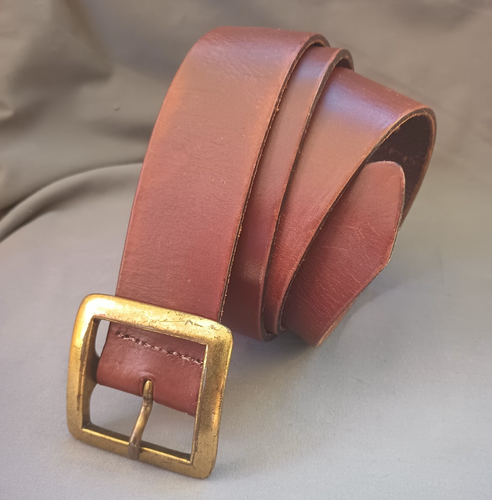 Soho Design Group Womens 1-3/8" Wide Brown Leather Belt Square Buckle Size L - Picture 11 of 13