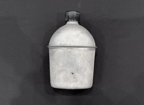 World War II (WW2) US Military Canteen Stamped US Swanson 1945 Stainless Steel