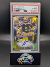 2024 Luminance Football JJ McCarthy Autograph GOLD /75 PSA 10, Low Pop - Vikings