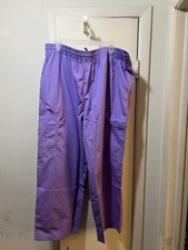 Multipocket Cargo scrub Pants by adar unisex 3xl lilac purple