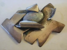 Vintage Studio Made Brutalist Agate Brooch