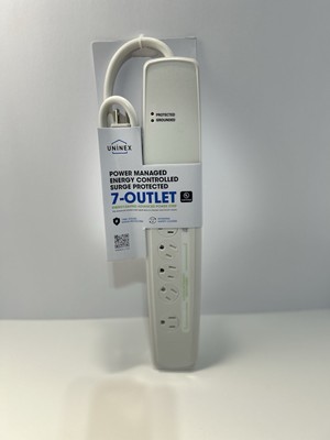 7-Outlet Surge Protector Uninex Energy Saving Advanced Power Strip Grounded New