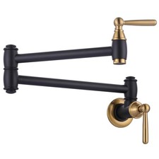 Pot Filler Faucet Black Gold Modern Pot Filler Wall Mount Kitchen Folding Fauce
