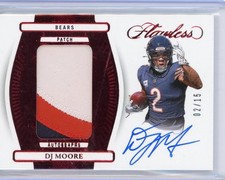 2024 Panini Flawless Ruby Patch Autograph #PA-DME D.J. Moore No 2 of 15
