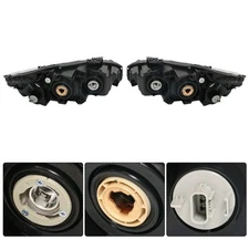 Halogen Chrome Housing Headlights Right&Left Side For 2016 2017 2018 Honda Civic