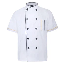 Unisex Short Sleeve Chef Coat Jacket White