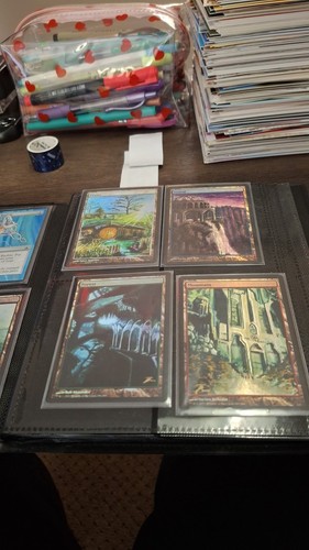Magic the Gathering Foil Full Art Land Set - LotR Handpainted by Scourge Alters