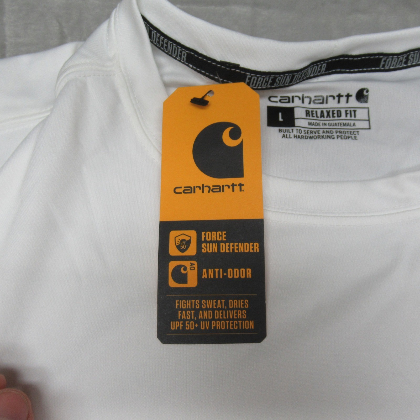 Carhartt Shirt Mens Large White Force Sun Defender Short Sleeve Relaxed $30 NEW thumbnail 6