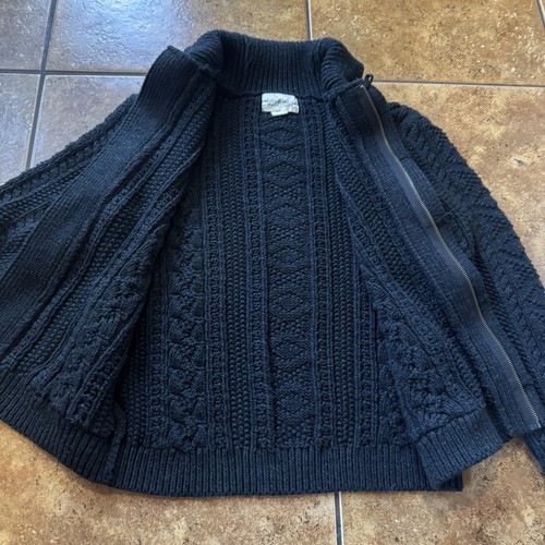 RALPH & LAUREN DENIM & SUPPLY MENS L BLUE CABLE KNIT Zip Up SHAWL SWEATER # - Picture 4 of 8