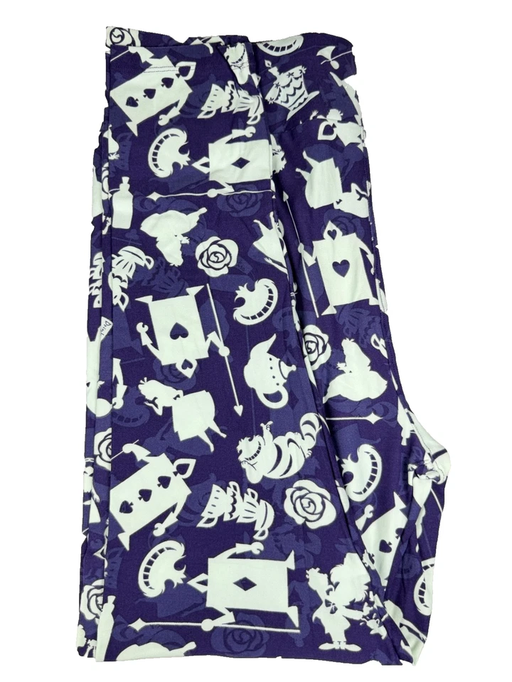 Nuevo Disney Alicia en el País de las Maravillas LuLaRoe Alto Curvilíneo 2 Leggings Azul Foto 2 de 4
