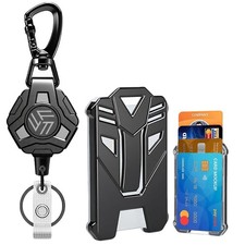 Retractable Keychain Badge Holder with Lanyard, ID Badge Holder Heavy Duty Badge