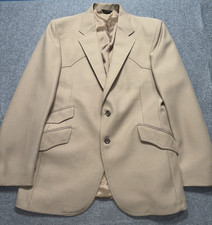 VTG Levis Western Wear Blazer 42L Tan Western Cut Jacket Cowboy Yolk USA 1950s