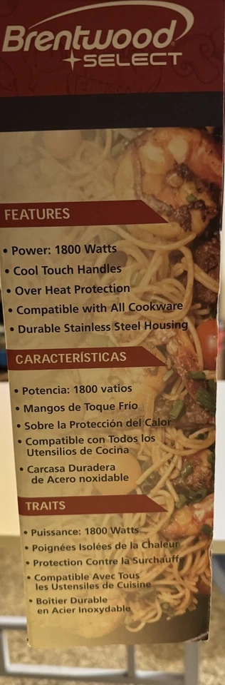 Quemador de encimera eléctrico infrarrojo doble Brentwood TS-382 1800W - negro/plateado Foto 4 de 4