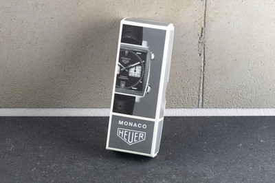 NEU - Reprint Heuer Monaco Vintage Uhrenbox Etui Armbandbox grau