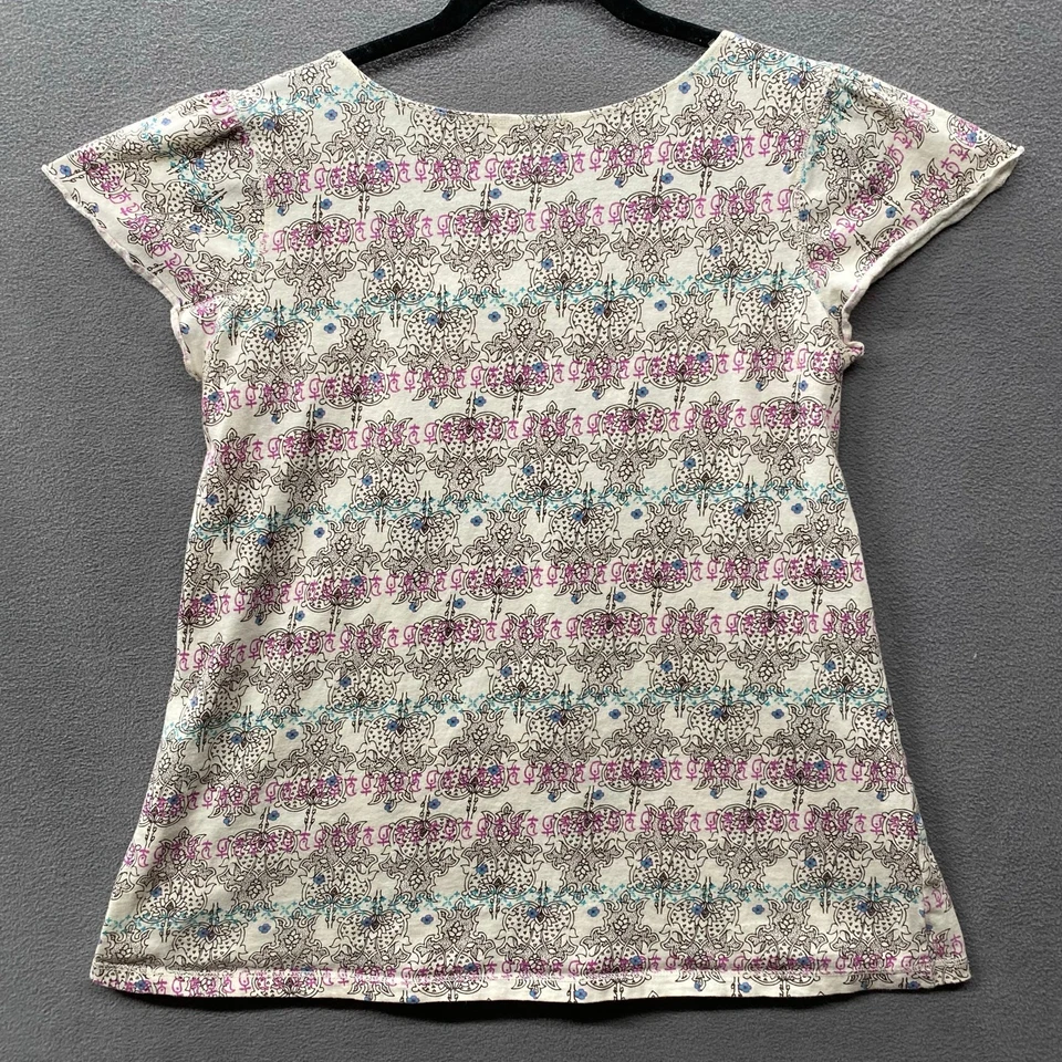 lei Y2K 00s Square Neck Short Sleeve Top Womens XL Lace Trim Flutter Sleeve - Image 2 of 4