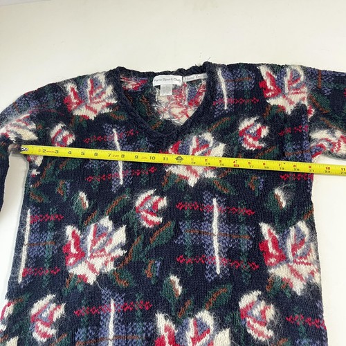 Vintage Shaggy Mohair Hand Knit Paris Sweater 80s Floral Rose Grunge Kurt Cobain, $75 - Photo 8