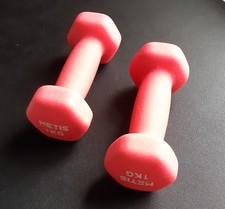 Hanteln, 2er Set Kurzhantel 1Kg, Neopren Beschichtung in Pink, wie neu