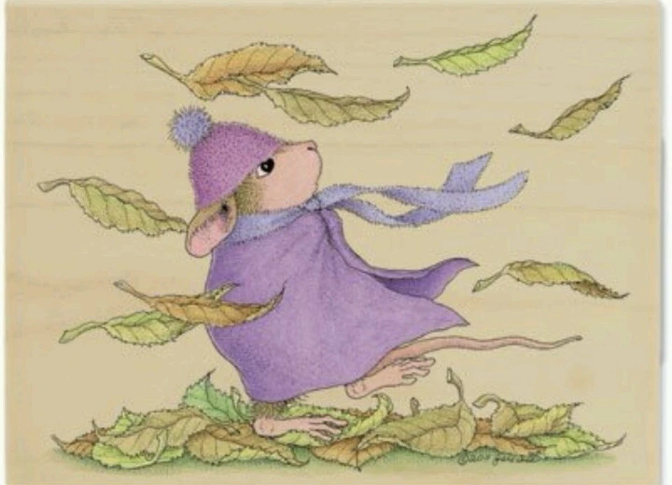 Sello adhesivo House Mouse Designs otoño frío 4 x 3 3/4 nunca usado Foto 2 de 3