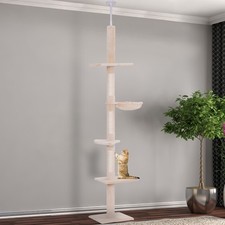 102" Adjustable Height Floor to Ceiling Cat Tree, 5 Level Cat Tower