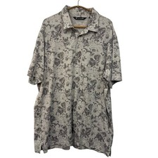 Travis Mathew Mens Grey Floral Polo Shirt Short Sleeve Stretch Size XXL
