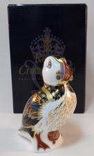 Royal Crown Derby Papageientaucher Briefbeschwerer Silber Stopper + Box 1996 TOP