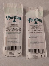Lot 2 Pkg 100 Pc Puritan Cotton Tipped Swab Applicator Q-tip Swabs 6" Wood Stick