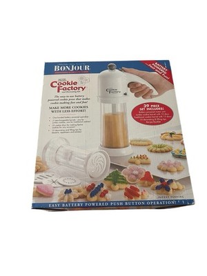 Bonjour Cookie Factory & Decorating Kit, 39 Piece Set Battery Operated Press NEW