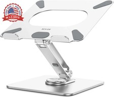 Adjustable Laptop Stand 360 Rotating Base Heavy-Duty Metal Notebook Riser for De