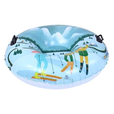 41.3in Snow Tube PVC Cold Proof Thickened Inflatable Snow Sled Ski Ring Wint SET