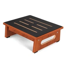 One Step Stool for Adults Seniors with Non-Slip Rubber Stepping 5.5 Inch Brown