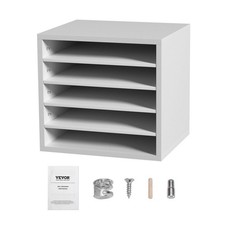 Literature Organizers, 5 Compartments Office Mailbox with Adjustable Shelves, Wo