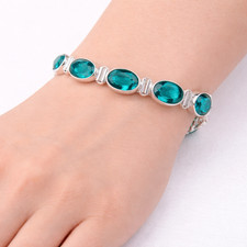 Apatite Gemstone 925 Sterling Silver Jewelry Handmade Bracelet 8" Women Gift