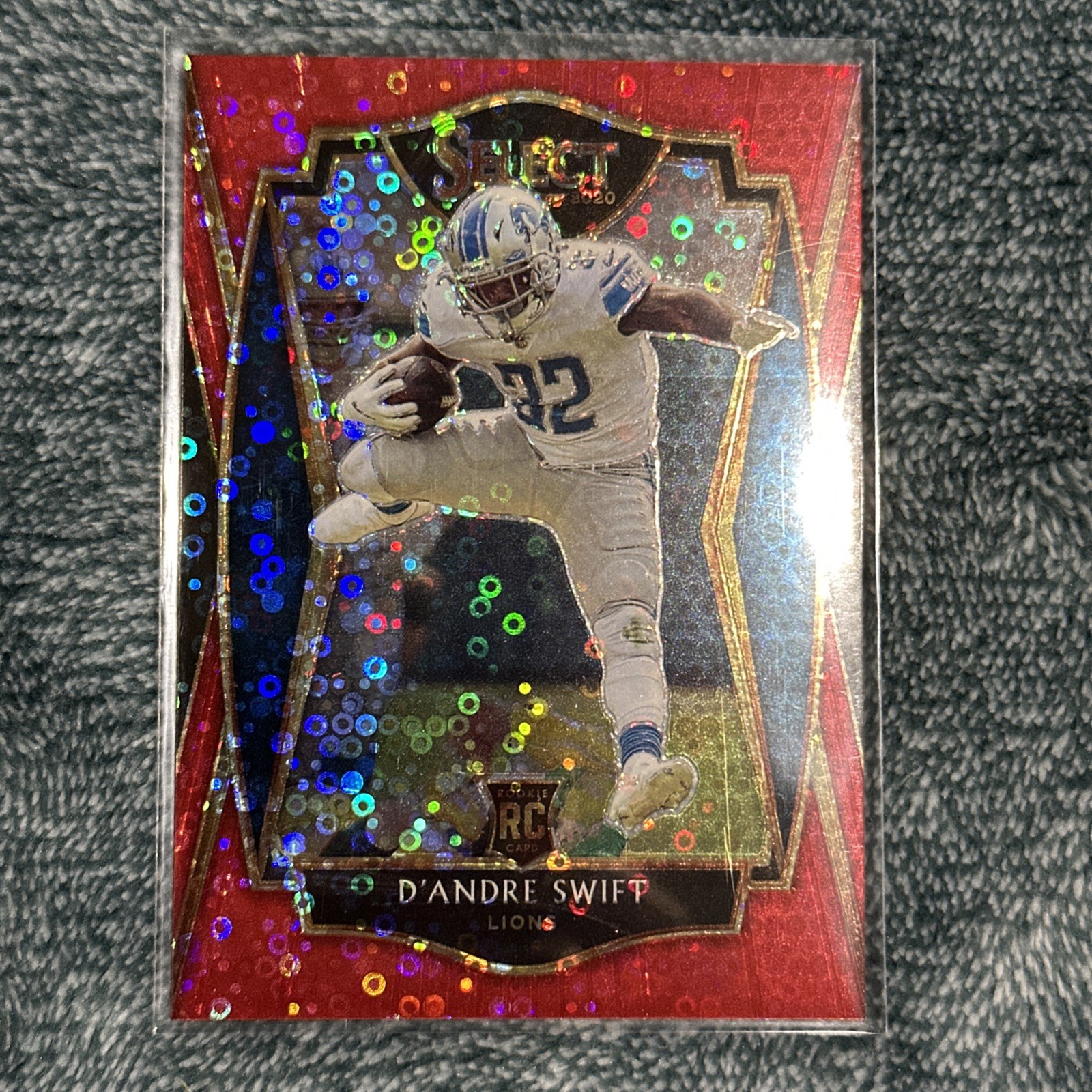 2020 Panini Select - Premier Level D'Andre Swift Red Disco Prizm Die-Cut /49 (RC