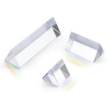 3 Pcs Equilateral Crystal Prisms Set - 1", 2" 4" Glass Prisms for Physics Teac
