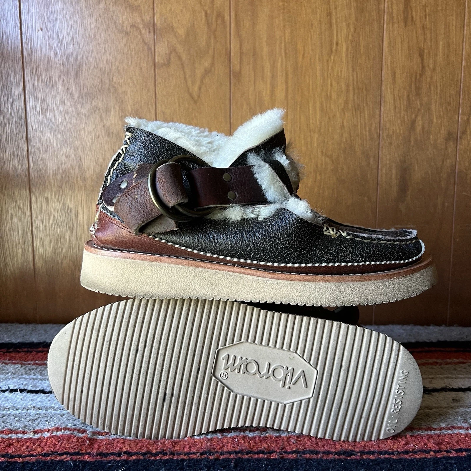 Yuketen Shearling Ring Boots | Size 7 | Made in USA | Antique Sheep Brown