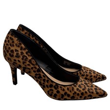 Alfani Step N Flex Jeules Leopard Haircalf Pointed Toe Pumps Heels 9.5M