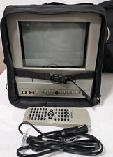 Vintage Emerson 9" CRT TV DVD Combo Retro Gaming 12V Carry Case Tested Working