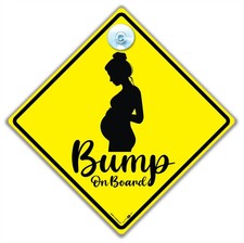 Bump On Board Car Sign, Mum to Be Pregnant Woman Baby on Board Sign, 14cm